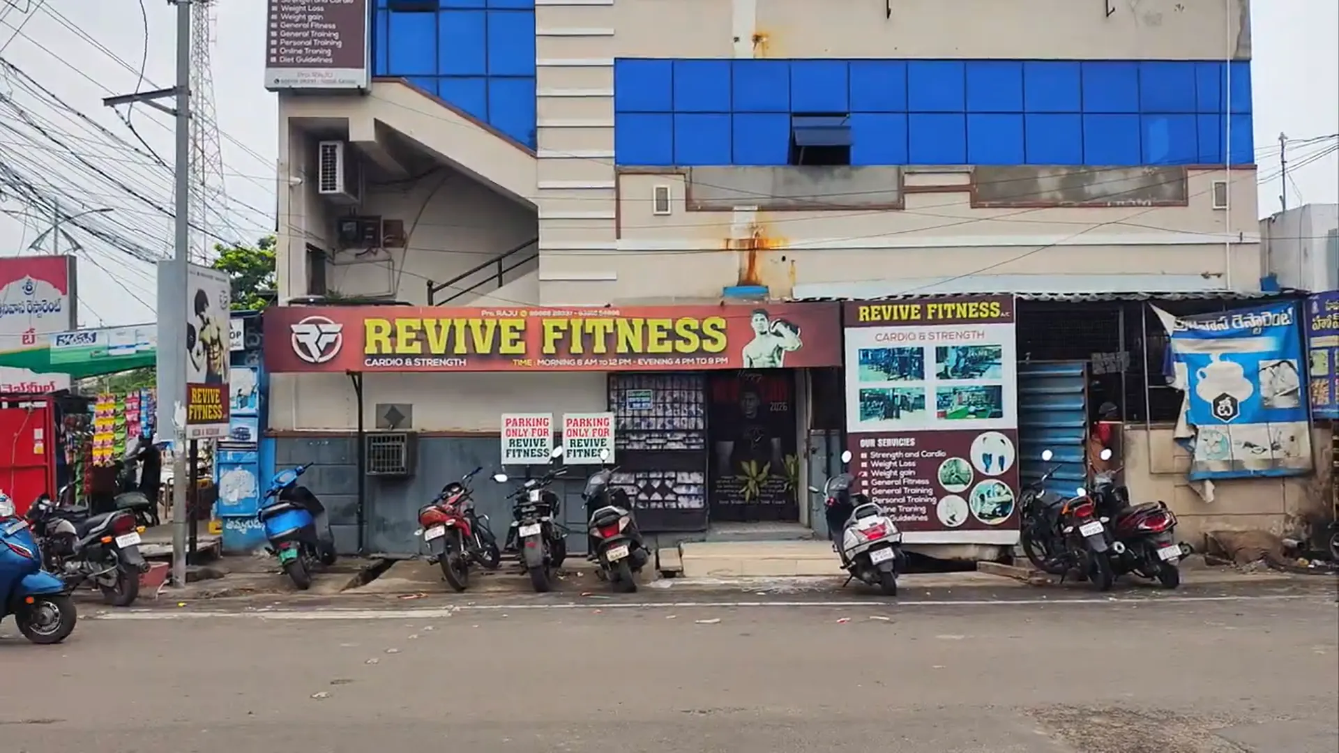 Revive Fitness Club building exterior, Kakinada