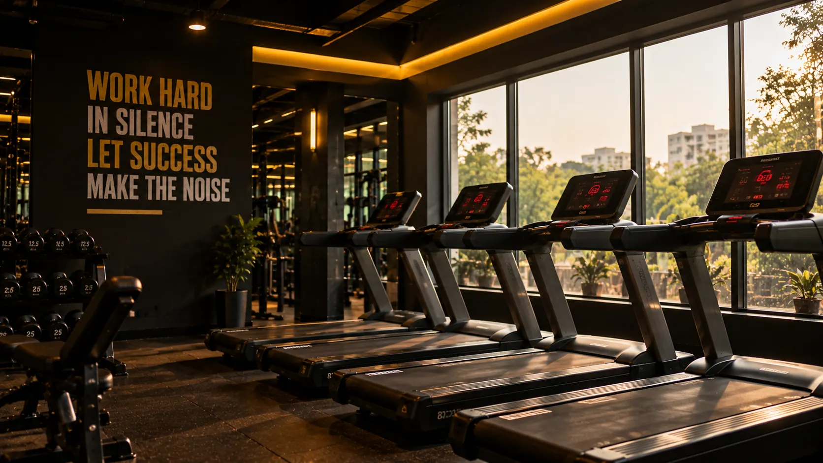 Revive Fitness Club gym interior, Kakinada