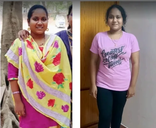 Revive Fitness Club member transformation, body recomposition, Kakinada